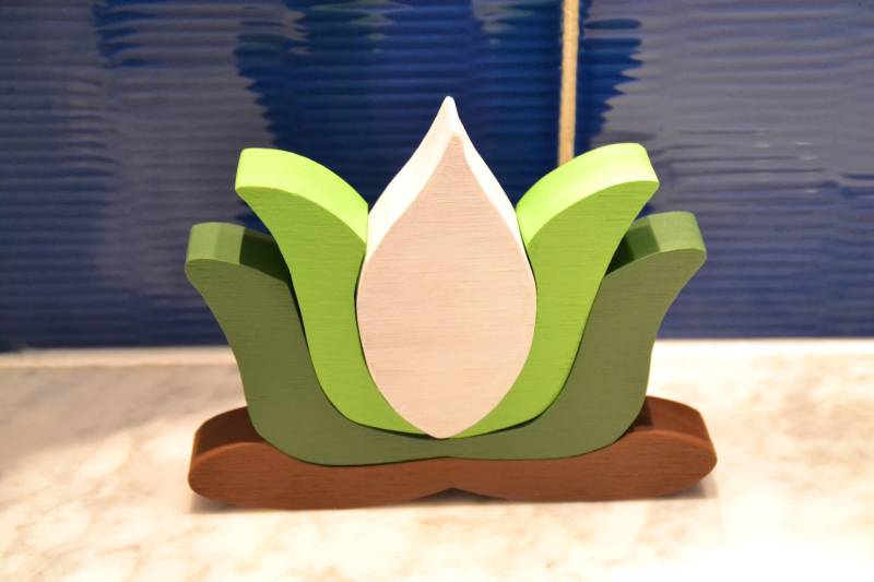 Holzpuzzle/Dekoobjekt Lotusblume Zen-Attitüde von Etsy - Atraversbois