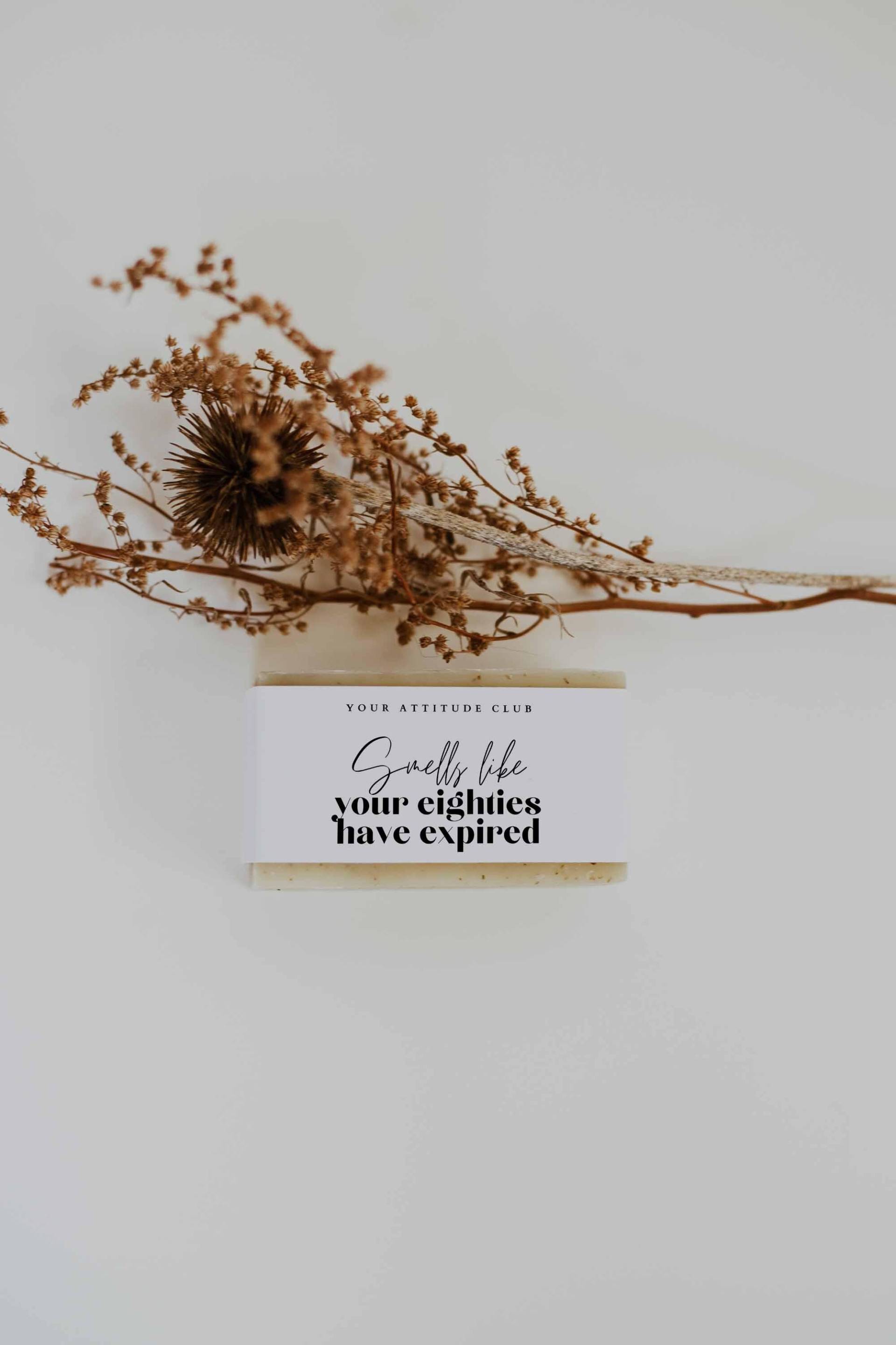 Smells Like Your Eighties Have Expired - Weiße Handgemachte Sheabutter Seife Mit Lustigem Spruch | Witzige Geschenkidee 100G Smells Like Your Eighties Have Expired - Weiße Handgemachte Sheabutter Seife Mit Lustigem Spruch | Witzige Geschenkidee 100G von Etsy - AttitudeClub
