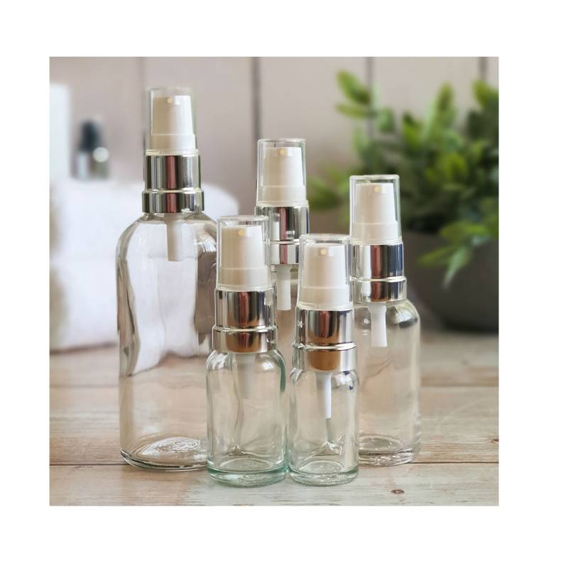 Nachfüllbare Klarglas Kosmetikflaschen Mit Silber/Weißen Serum Pumps 10Ml - 100Ml Diy Hautpflege Gesichtscreme & Flaschen Leer Verkauft von Etsy - AvalonSomerset