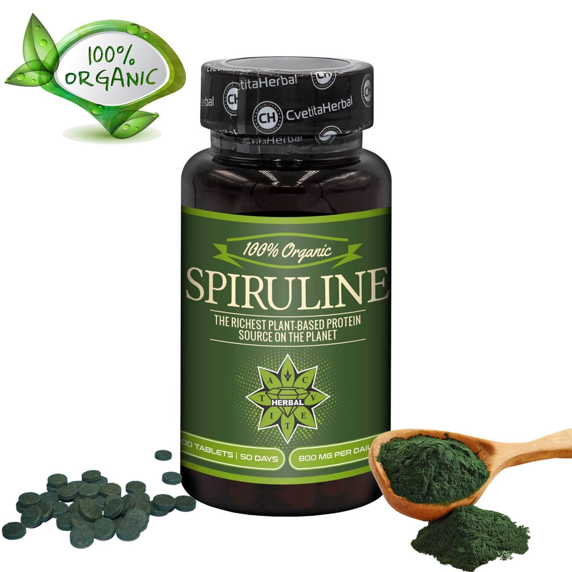 Bio Spirulina Tabletten, Spiruline, Grüne Spirulina, Grünes Superfood, Protein High in Proteinen, Antioxidantien, Vitamine, Aminosäure Immunsystem von Etsy - B2Btrade
