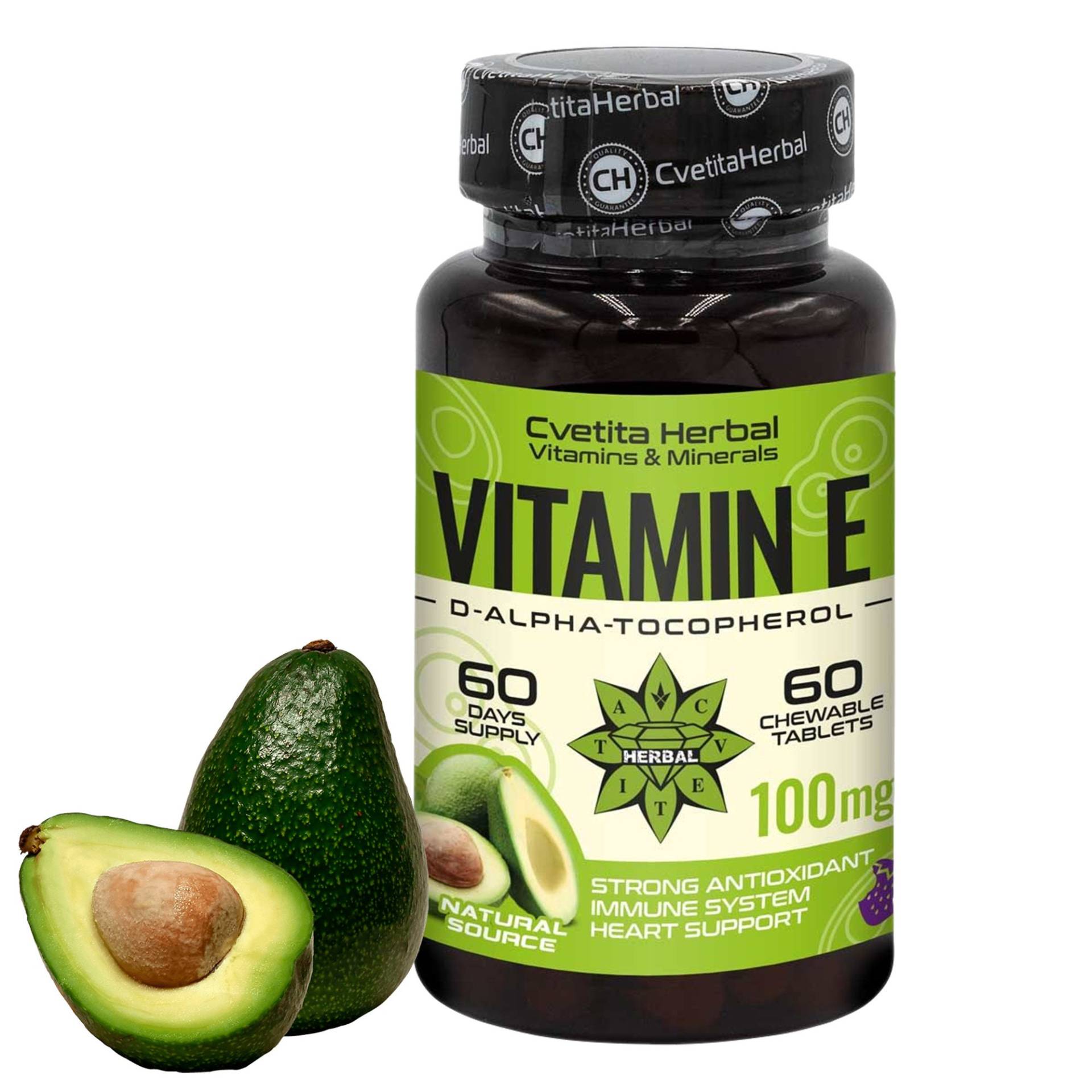 Vitamin E Mit Wildblaubeere, Natürliches Antioxidans, D-Alpha-Tocopherol, Tocopherolen, Gesunde Haut & Haare, Immunsystem 60 Tabletten Kaubar von Etsy - B2Btrade