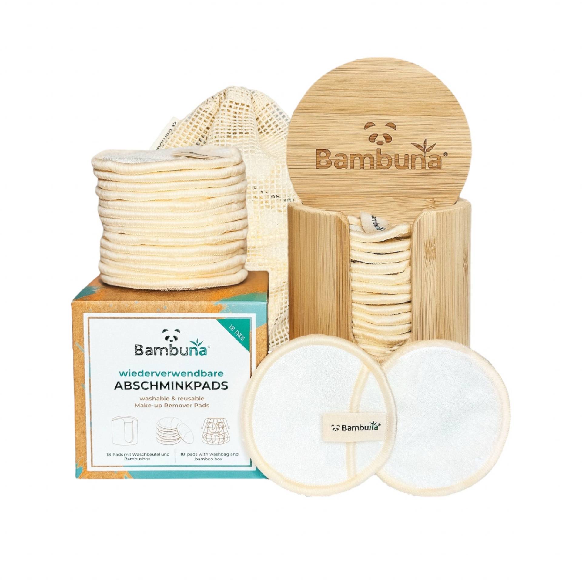 Bambuna® 18 Wiederverwendbare Abschminkpads Aus Bambus - Waschbare Wattepads Mit Bambusbox & Waschbeutel Nachhaltige Abschminktücher Bambuna® 18 Wiederverwendbare Abschminkpads Aus Bambus - Waschbare Wattepads Mit Bambusbox & Waschbeutel Nachhaltige Abschminktücher von Etsy - BAMBUNAde
