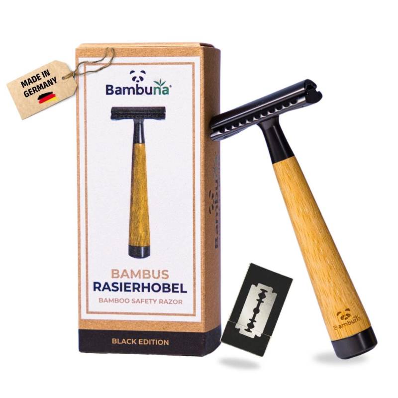 Bambuna Rasierhobel Herren & Damen Inkl. 5 Klingen - Set Schwarz Plastikfrei Ebook von Etsy - BAMBUNAde