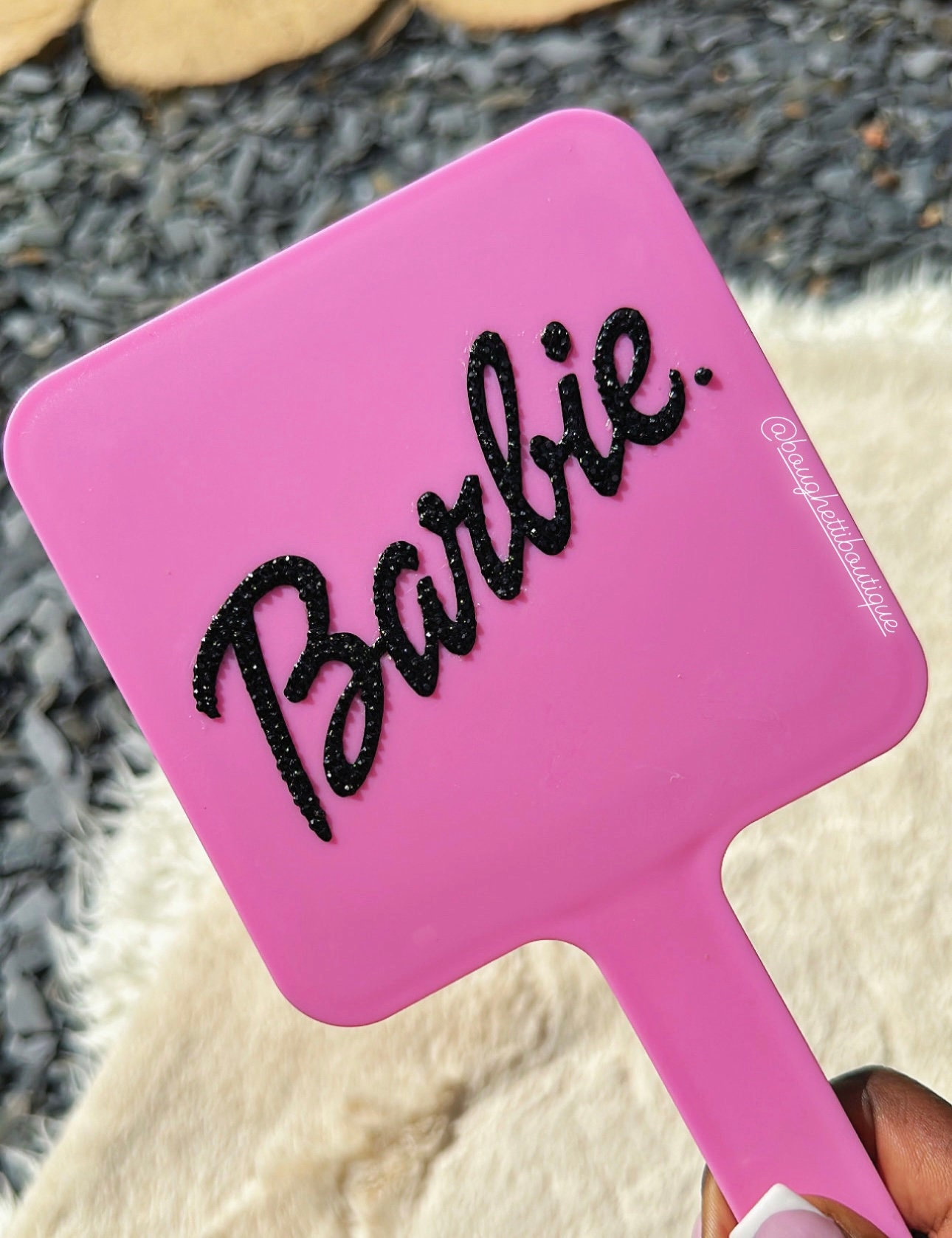 Personalisierte Barbie Inspiriert Benutzerdefinierte Bling Hand Make-Up Lash Ästhetik Strass Spiegel von Etsy - BBoutiqueByAyoMarie