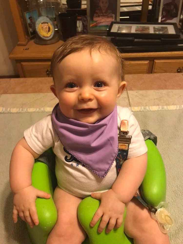 Lila W/Blau Nähte Baby & Pelz-Baby Passende Bandanas von Etsy - BFBbibs