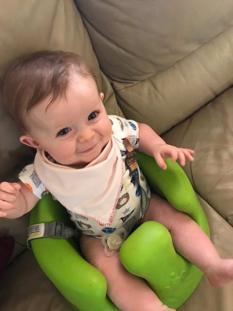 Pink W/Rote Nähte Baby & Fur-Baby Passende Bandanas von Etsy - BFBbibs