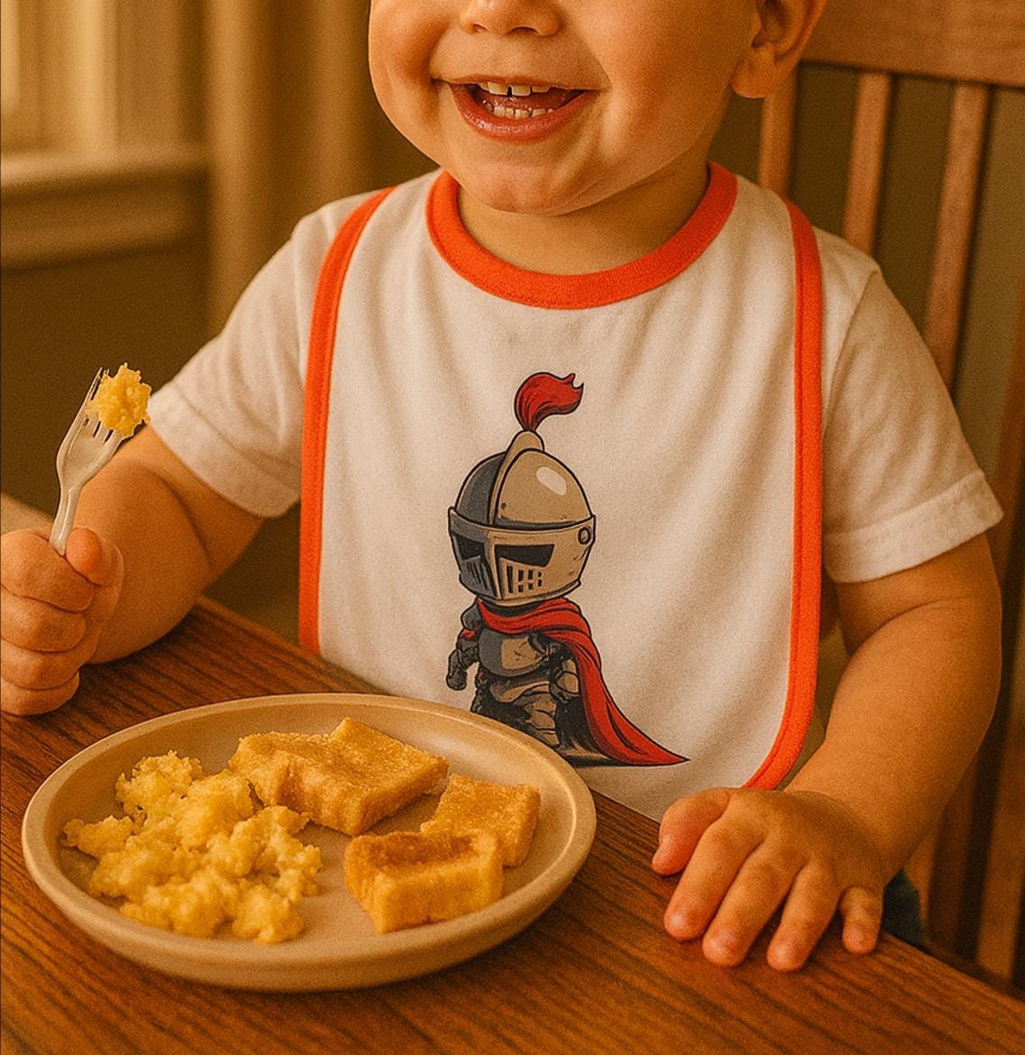 Cute Baby Knight Bib | Contrast Trim Jersey By Blindland "From Family To Family" von Etsy - BLINDLAND