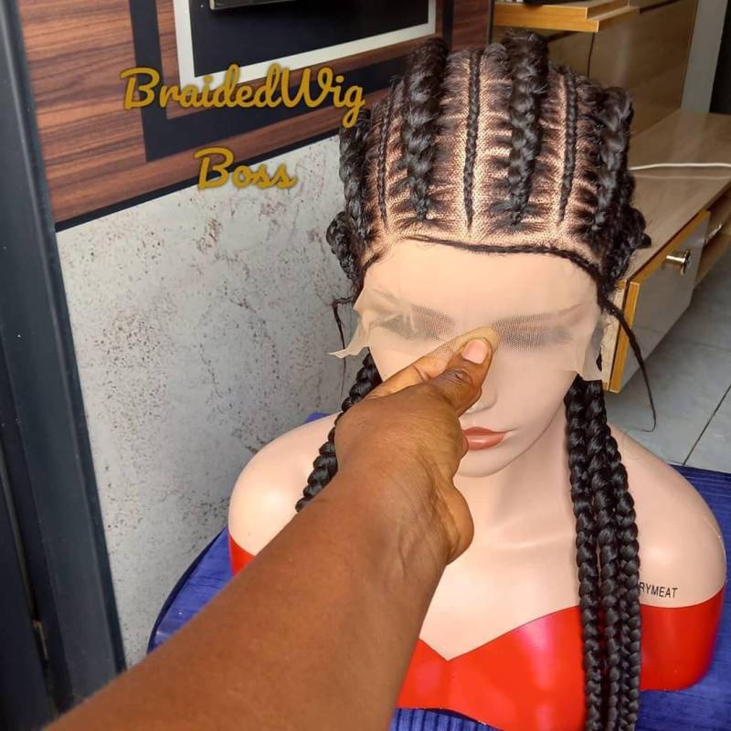 Cornrow Geflochtene Perücken Für Schwarze Frauen Box Zopf Perücke Spitze Vorne Micro Twist Knotenlose Zöpfe Dreadlock Leichte von Etsy - BRAIDEDWIGBOUTIQUE