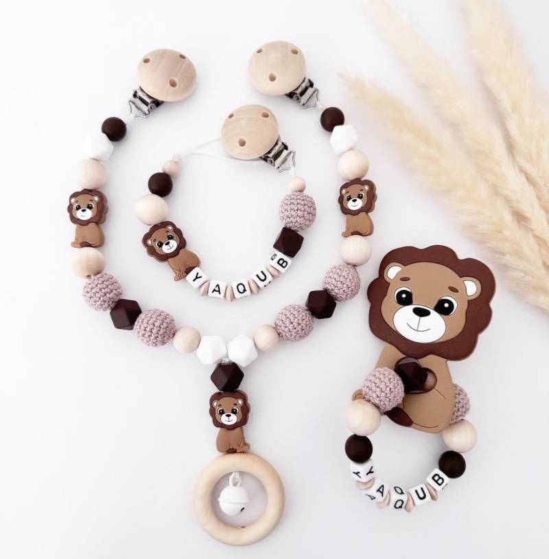 Schnullerkette Löwe von Etsy - BabyAccessoiresDE