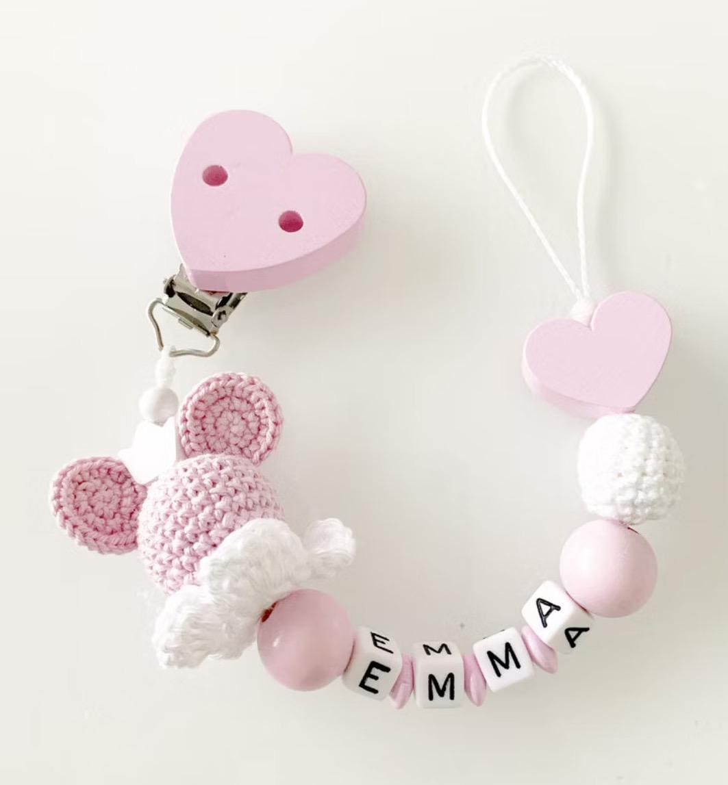 Schnullerkette Minnie Mit Herz von Etsy - BabyAccessoiresDE