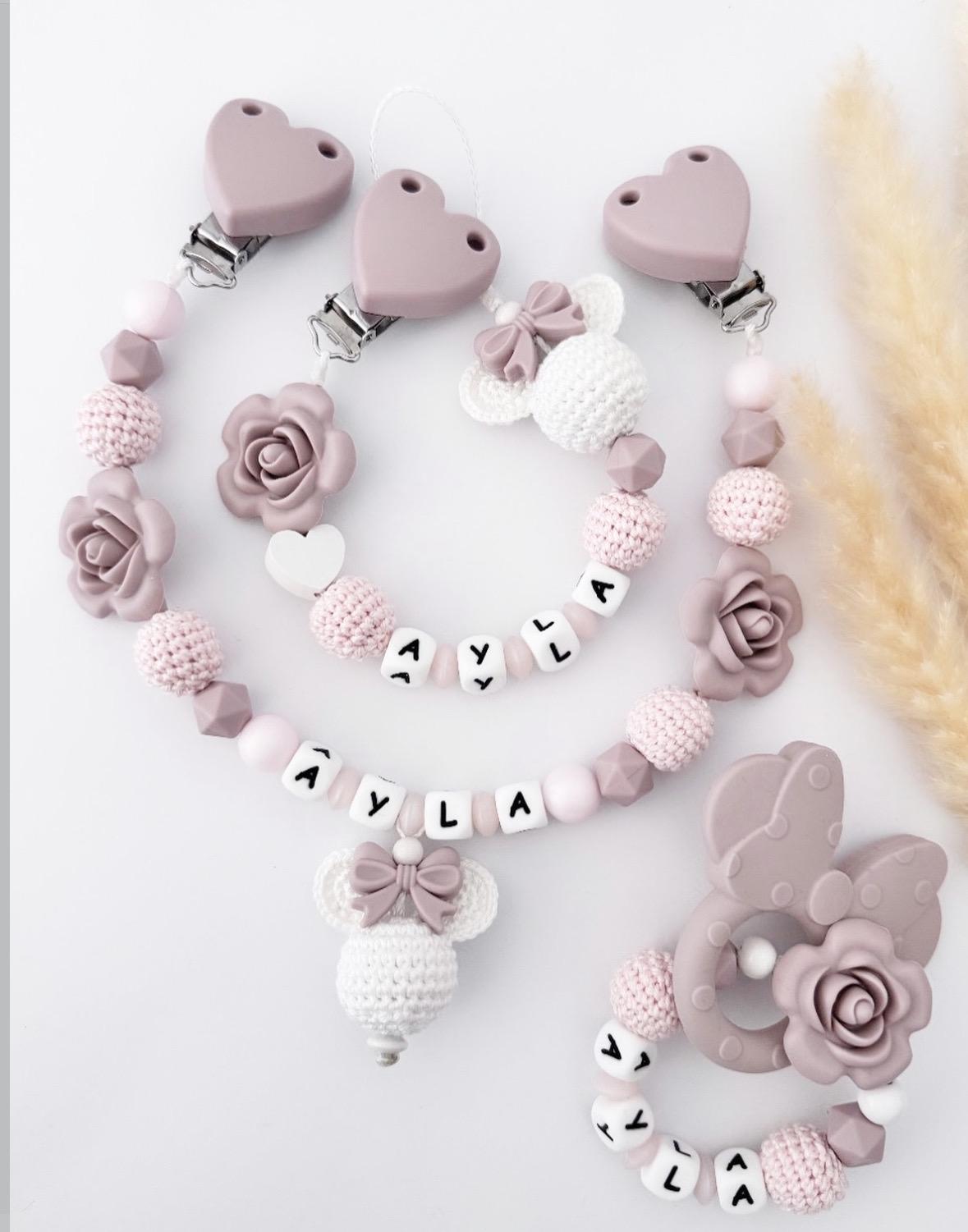 Schnullerkette Minnie Mit Schleife Schnullerkette Minnie Mit Schleife von Etsy - BabyAccessoiresDE