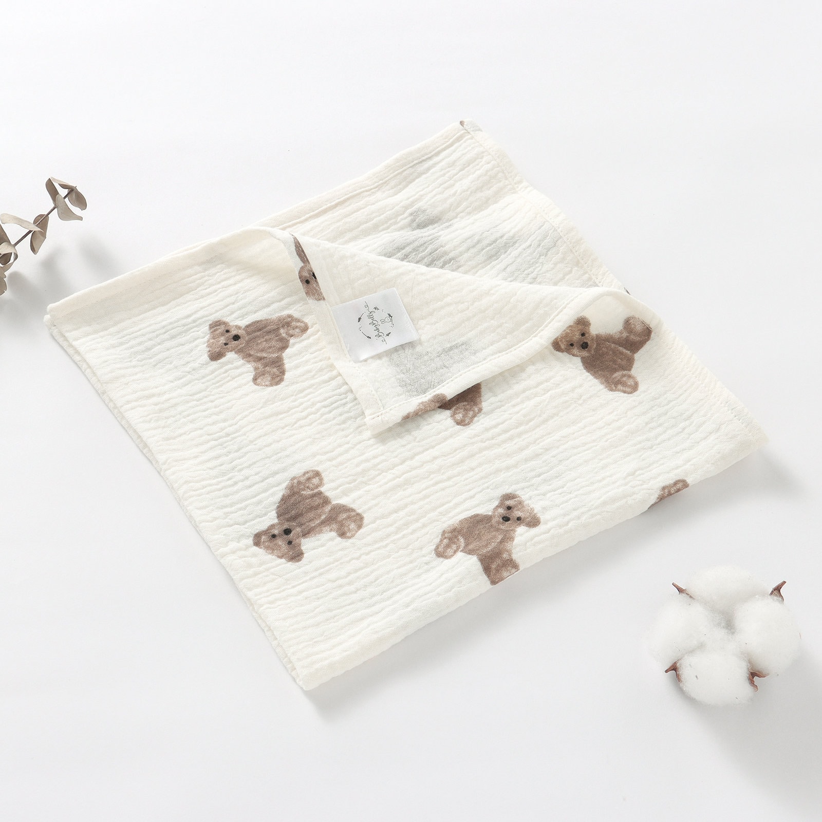 Kleiner Teddy Bär Super Weich 50 X cm Bio Baumwolle Unisex Baby Jungen Mädchen Musselin Quadrat Spucktuch Duschgeschenk von Etsy - BabyBellsUK