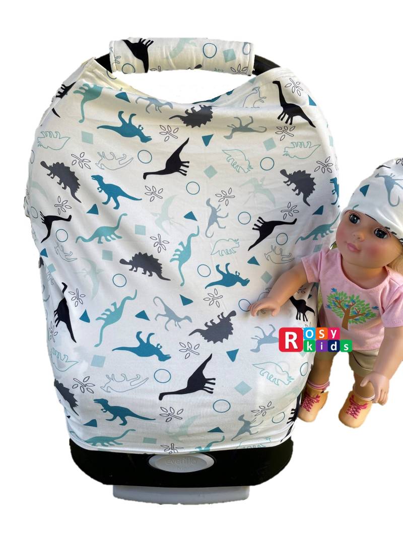 Dinosaurier Und Aquarell Floral Auto Sitzaufbedeckung Mädchen Säugling Baldachin, Stillhülle, Baby Multi Use Snug Atmungsaktiv Dehnbar von Etsy - BabyIsland