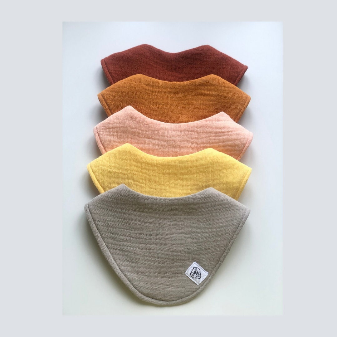 Set Von 5 Runden Bandana Musselin Lätzchen/Plain Dribble Neutrale Farbe Neugeborene Und Kleinkind Saugfähige Baby-Dusche-Geschenk von Etsy - BabyMoller