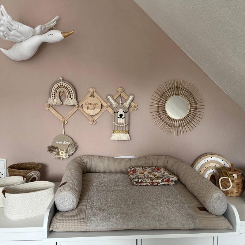 Wickelauflage Mit Abnehmbarem Bezug Waffelpiqué Dunkelbeige von Etsy - Babyanmata