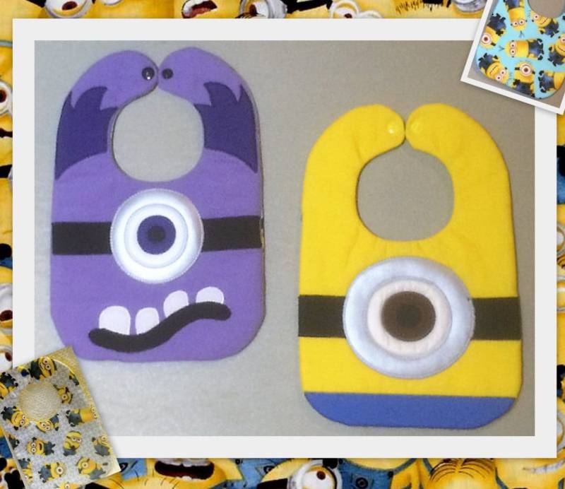 Minion Gelb Und Lila One Eye Lätzchen von Etsy - Babyneedsbibs