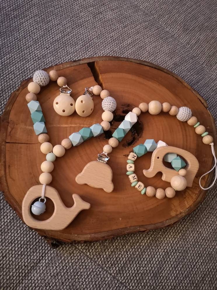 Kinderwagenkette, Schnullerkette, Greifling Mit Namen Personalisiert von Etsy - BabypearlsDesign