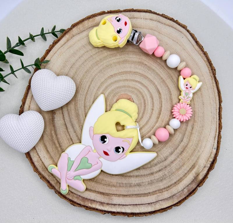 Schnullerkette | Greifanhänger Kinderwagenanhänger Baby Mädchen Fee Elfe + Anhänger Geschenke Geschenk von Etsy - Babyperlenparadies