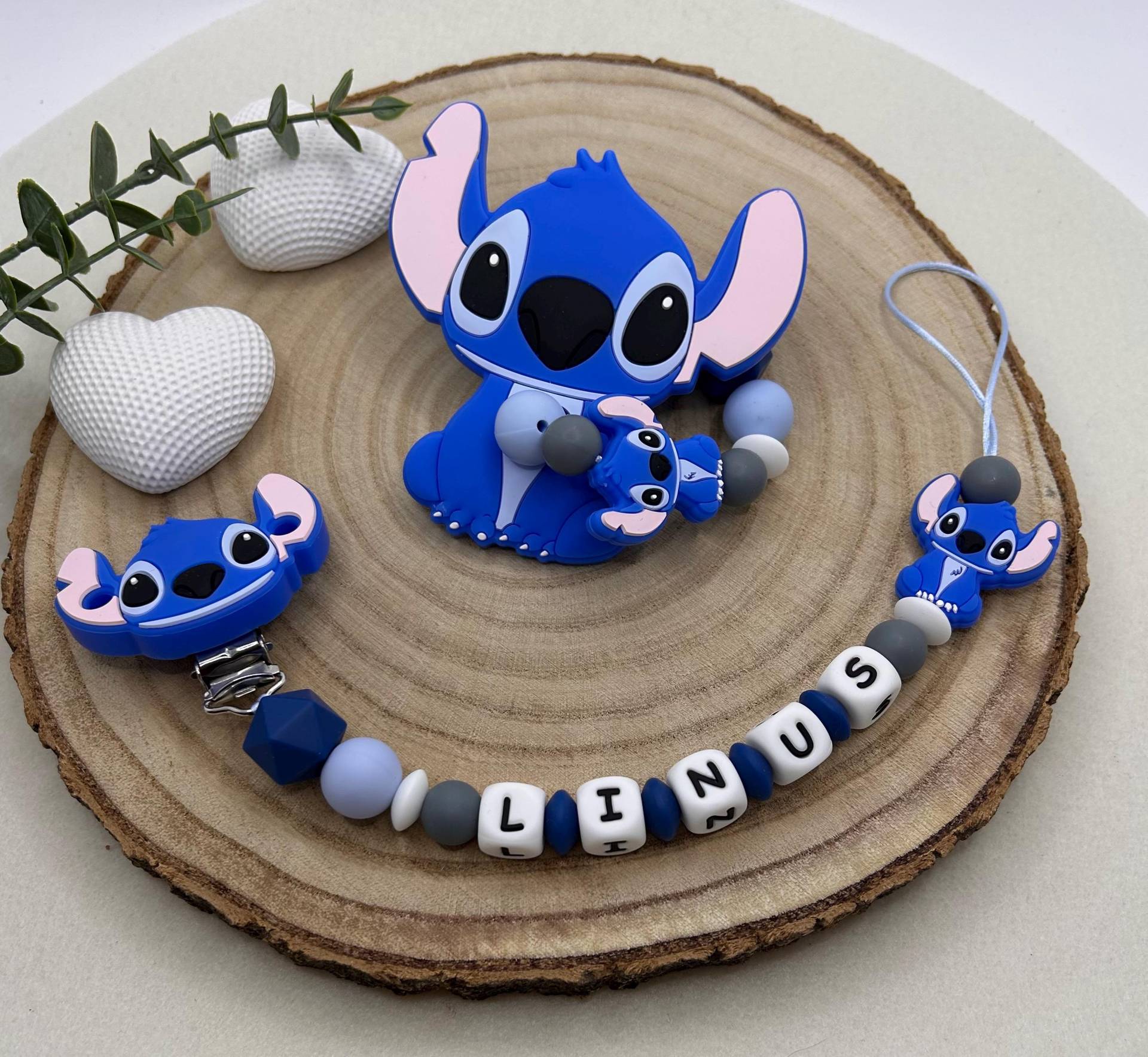 Schnullerketten Set | Schnullerkette Greifring Stitch Personalisierte Baby Geschenk Handmade Schnullerketten Set | Schnullerkette Greifring Stitch Personalisierte Baby Geschenk Handmade von Etsy - Babyperlenparadies