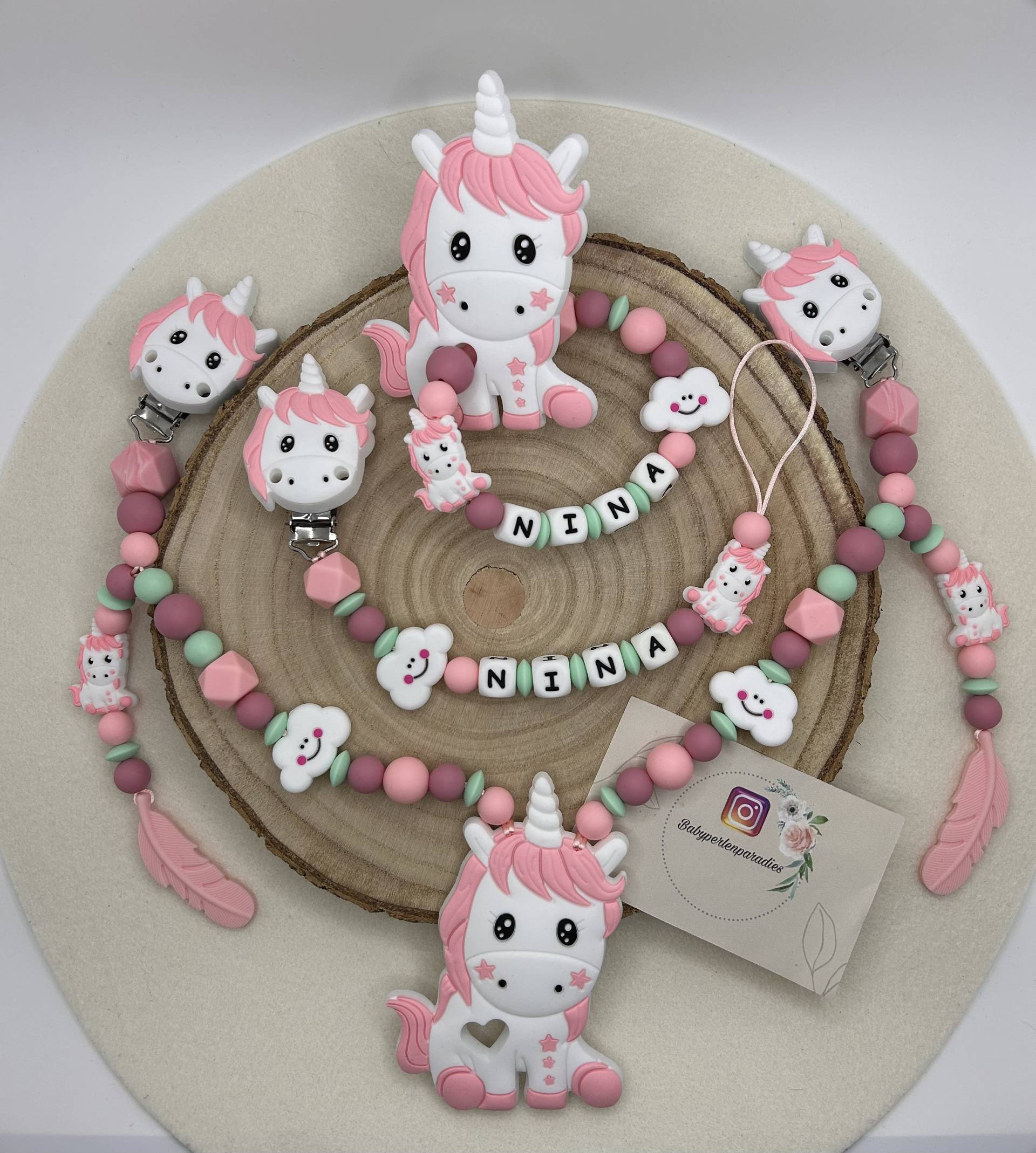 xxl Set Einhorn, Kinderwagenkette, Personalisierte Schnullerkette, Personalisierter Greifring, Wolke xxl Set Einhorn, Kinderwagenkette, Personalisierte Schnullerkette, Personalisierter Greifring, Wolke von Etsy - Babyperlenparadies