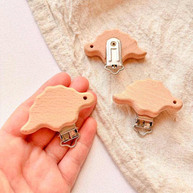Schnullerclip Dino | Holzclip Natur Unbehandelt Clip Für Schnullerketten, Kinderwagenanhänger Und Diy Babyprojekte von Etsy - BahaeDesigns