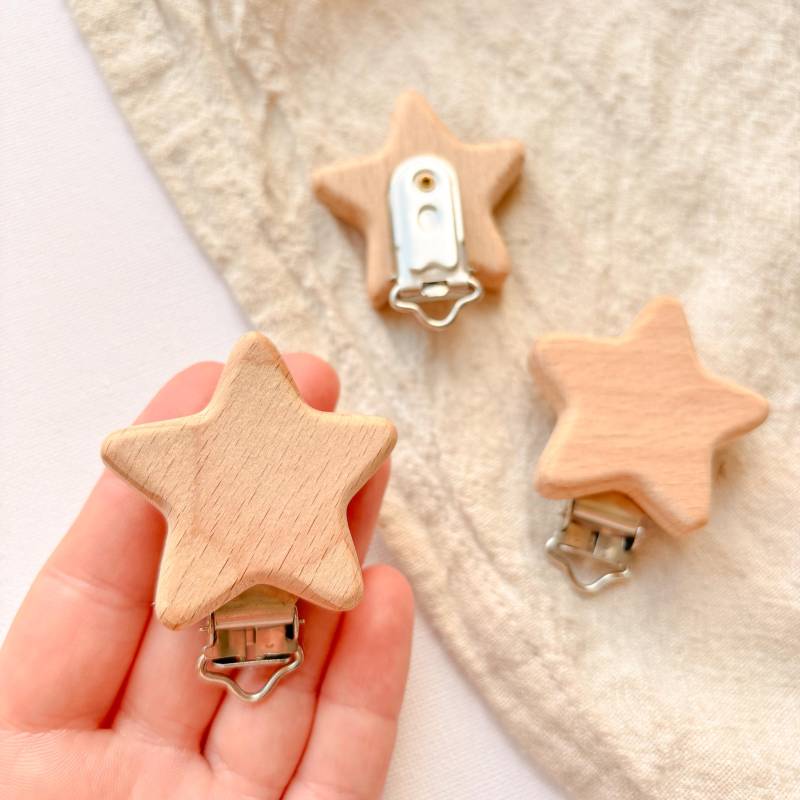 Schnullerclip Holz Stern | Naturbelassen Holzclip Für Schnullerketten Und Baby Diy Projekte von Etsy - BahaeDesigns