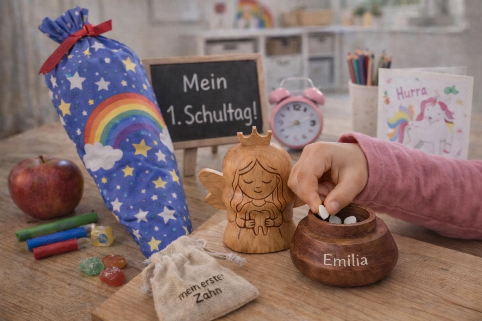 Personalisierte Milchzahndose Zur Einschulung Mit Schutzengel Aus Holz - Geschenk 1. Schultag Mädchen Zahnfee, Zahndose Personalisiert von Etsy - Bailawood