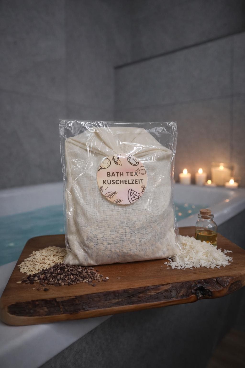 Bath Tea Kuschelzeit | Badebeutel Mit Hafer, Kakaonibs & Kokosraspeln Natürliches Haferbad Wellness Geschenk von Etsy - BathTeaManufaktur