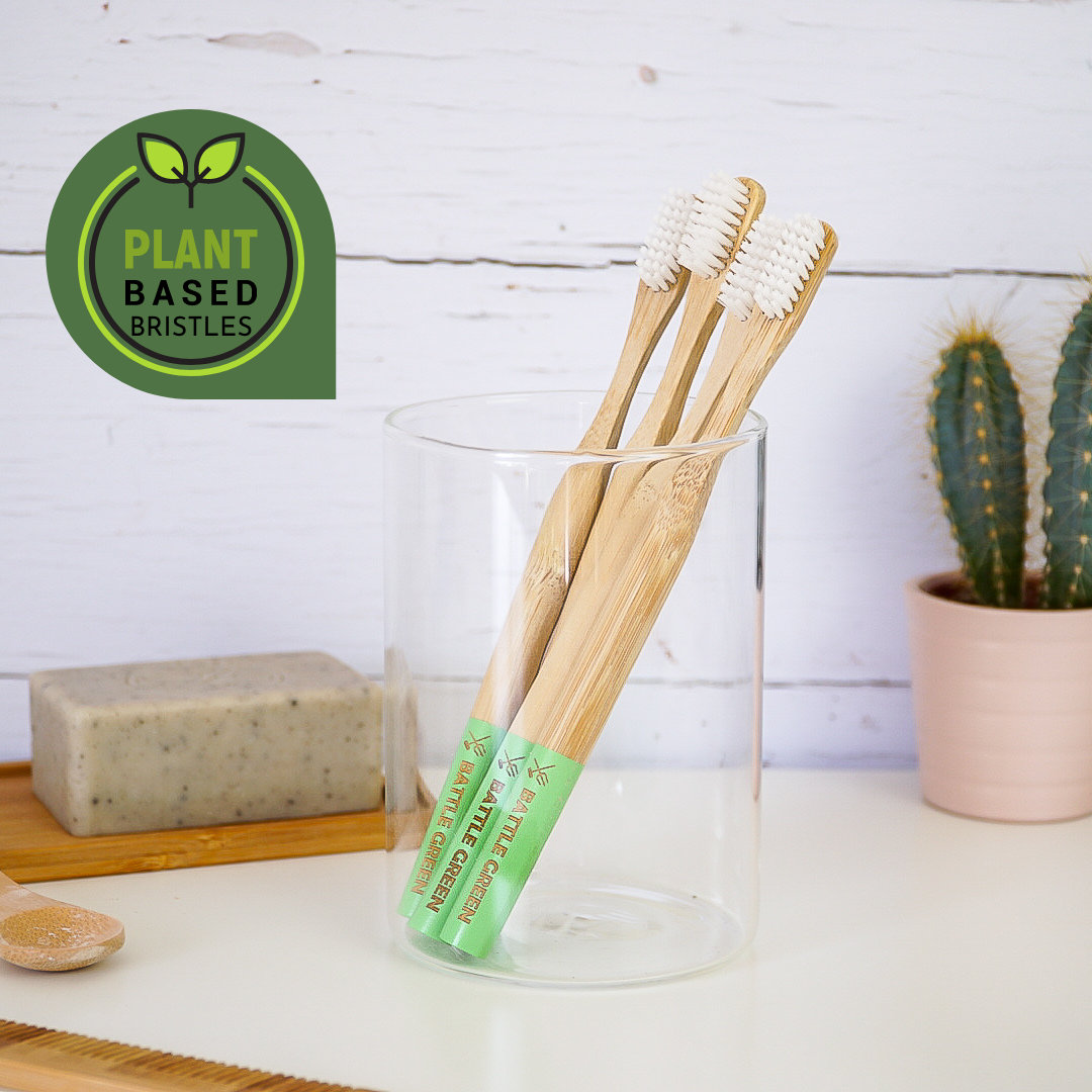 Bambuszahnbürste - 100 % Pflanzliche Borsten Zero Waste Plastic Free Natürliche Zahnbürste Aus Holz Nachhaltiges Geschenk, Veganes Geschenk von Etsy - BattleGreenBox