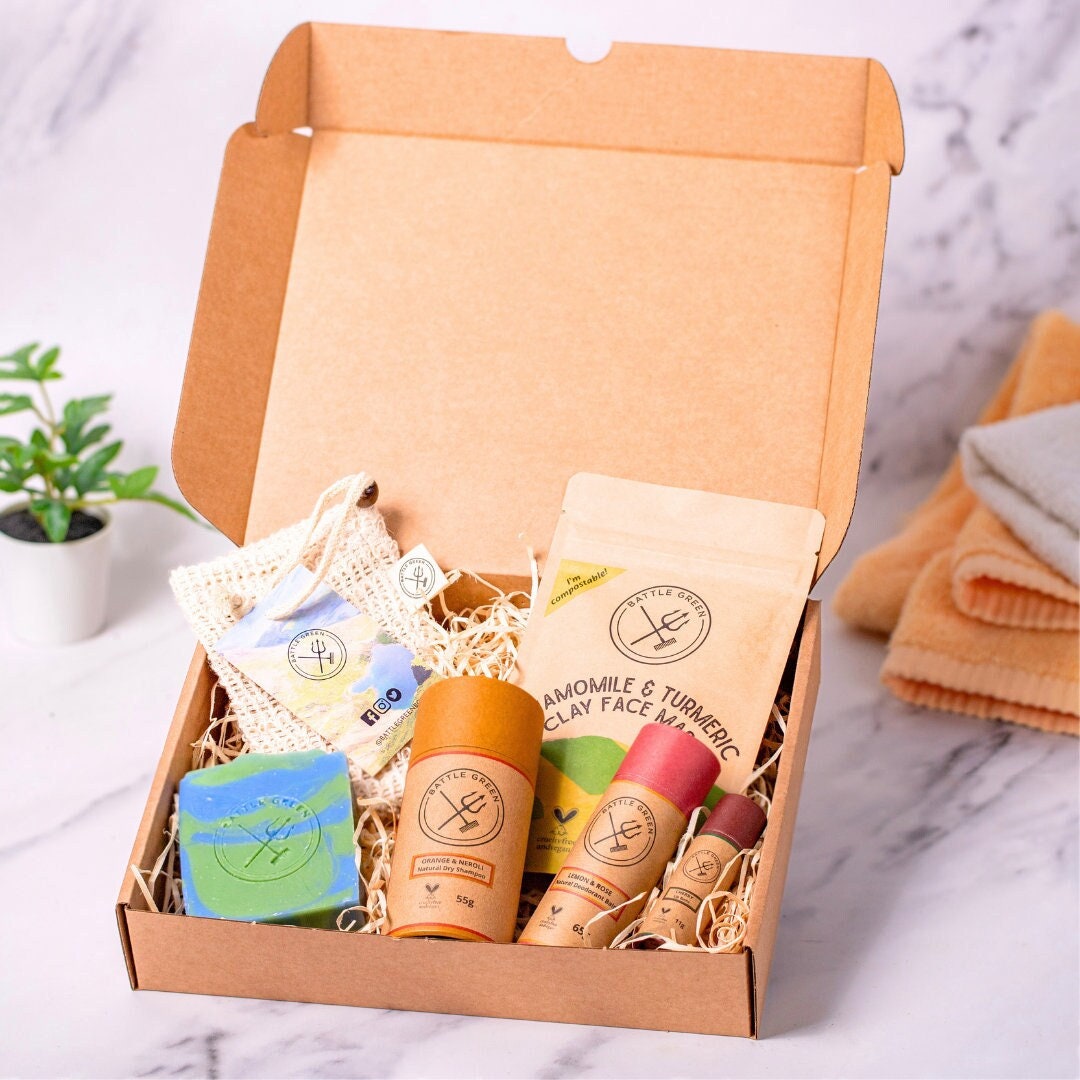 Natürlicher Schönheitskorb - Umweltfreundliches Selbstpflege-Geschenkset Veganes Kosmetik Geschenkset Natürliches Home-Spa-Kit Bad Und Körperset von Etsy - BattleGreenBox