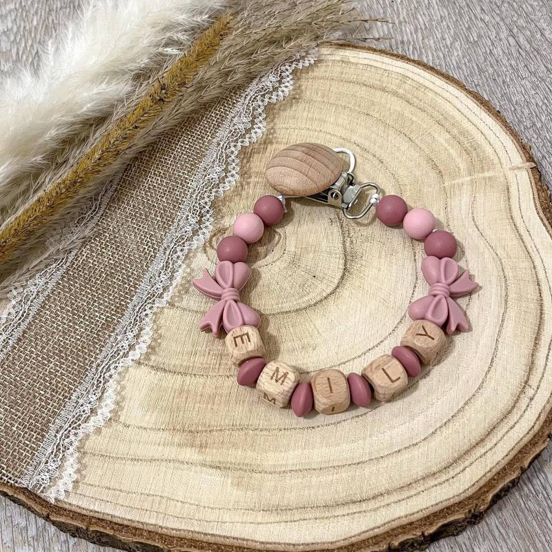 Catenella Porta Ciuccio Personalizzata Boho Baby Con Clip in Legno - Nome Della Catenella von Etsy - Bbabyboutiquee