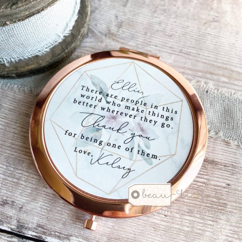 Personalisiert Es Gibt Menschen in Dieser Welt Danke Freund Zitat Floral Greenery Rose Gold Compact Spiegel Hochzeitsgeschenk von Etsy - Beautifulgiftshop