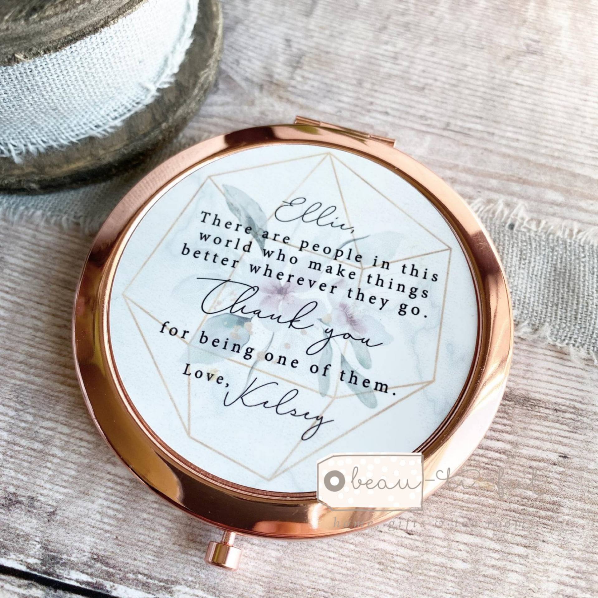 Personalisiert Es Gibt Menschen in Dieser Welt Danke Freund Zitat Floral Greenery Rose Gold Compact Spiegel Hochzeitsgeschenk von Etsy - Beautifulgiftshop
