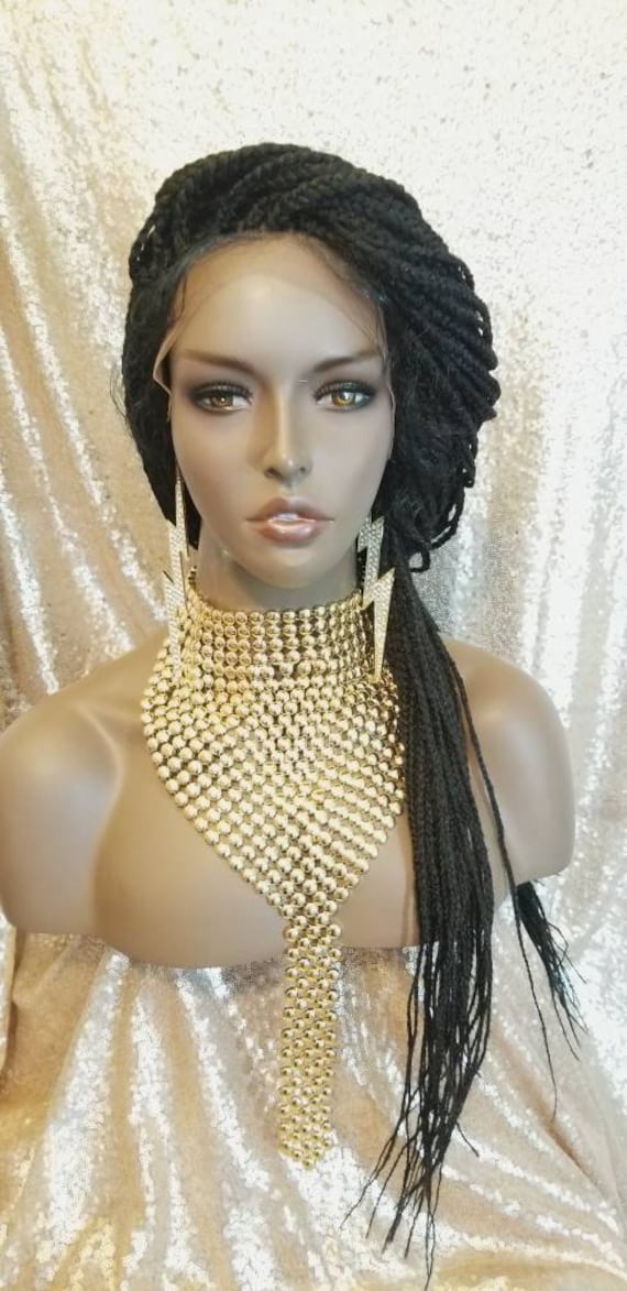 Geflochtene Perücke Kleine Box Flexible Glueless Lace Front Braid Frisur Premium Fiber Hair von Etsy - Beautyblessings6