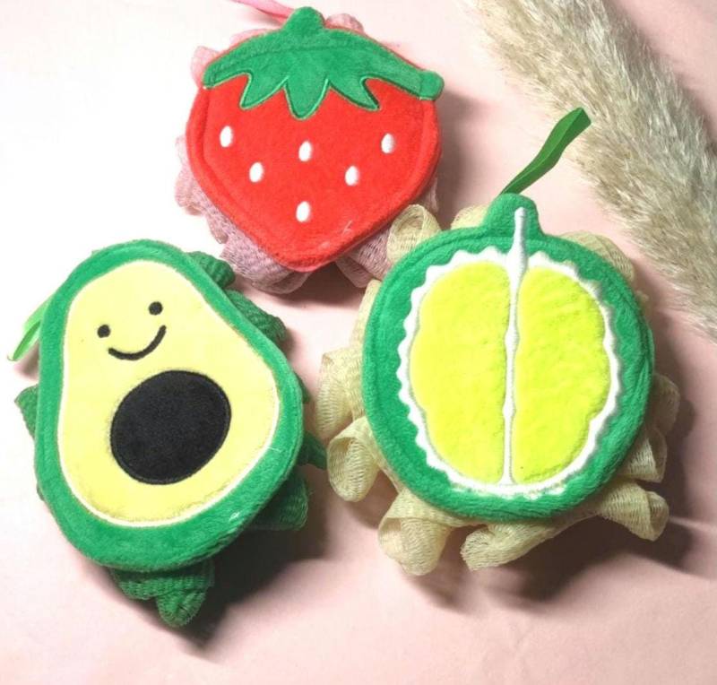 Badeschwamm - Erdbeere Avocado Mango Schwamm Badebälle Kinder Duschschwamm Peeling von Etsy - BeautyfeeShop