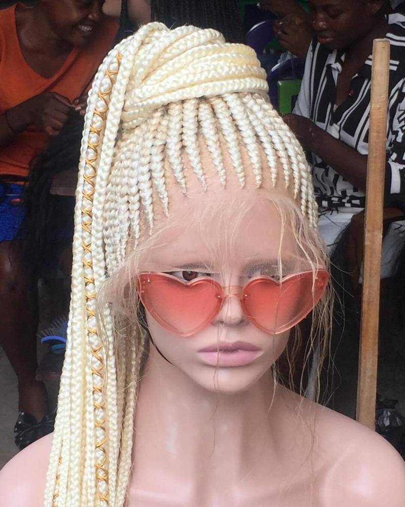 Blonde Cornrows, Zopf Perücke, Box Zöpfe, Zöpfe Geschenke Für Frauen, Schwarze Frauen Full Lace Perücken, Perücken von Etsy - Beautyhubb