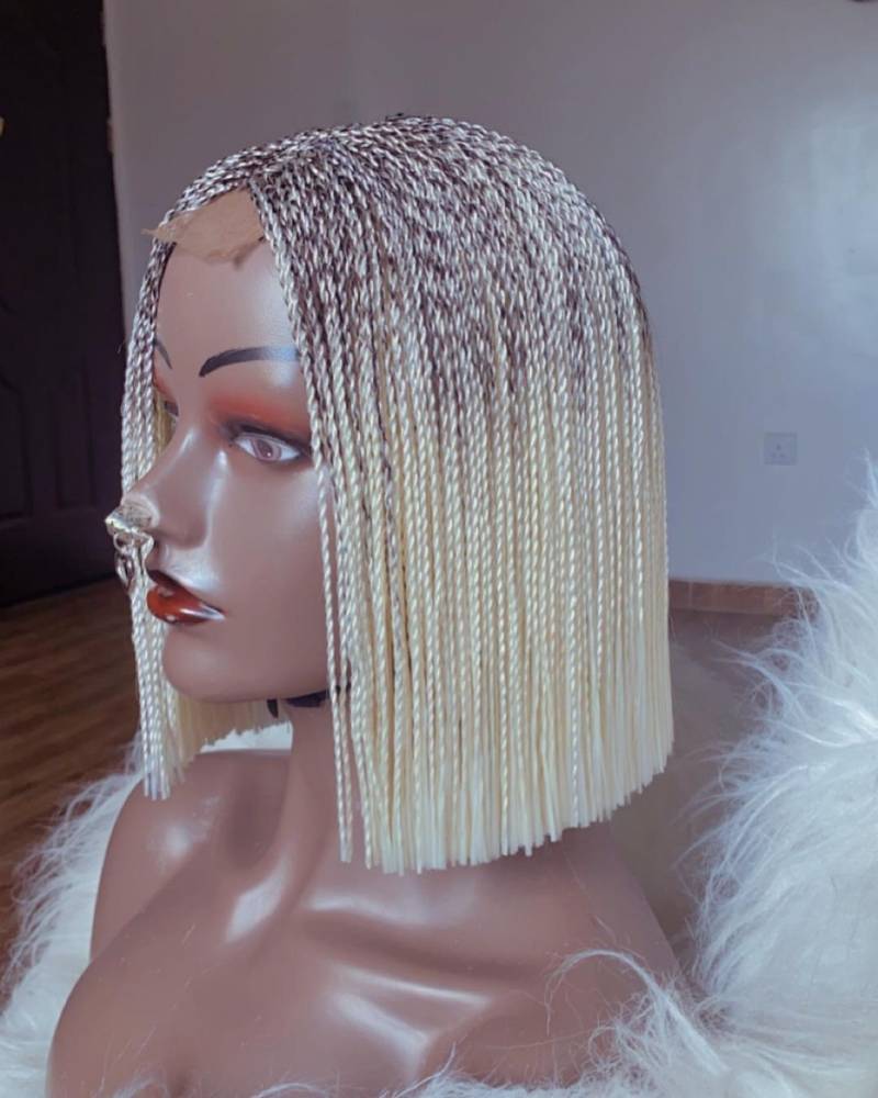 stumpfschnitt Micro Zöpfe, Braid Perücke, Perücke Für Schwarze Frauen, Geflochtene Perücken, Lace Twist Geflochtene Perücke von Etsy - Beautyhubb