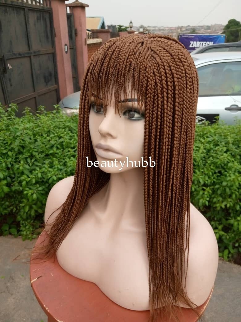 Fransen, Pony, Box Braid Perücke, Geflochtene Perücke Für Schwarze Frauen, Braids, Braune Lace Perücken, Perücken von Etsy - Beautyhubb