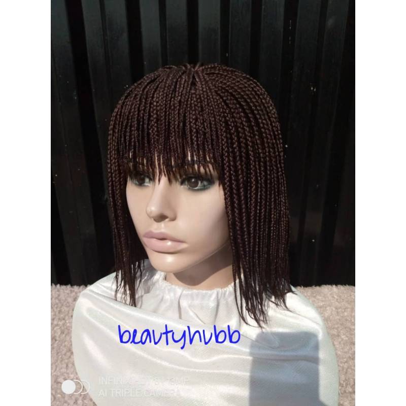 Versandfertig Farbe 33 10-12 "Perücke, Fransen Mit Pony-Perücke, Box Braids, Perücke Für Schwarze Frauen, Lace Perücke, Lace-Perücken, Fertige von Etsy - Beautyhubb