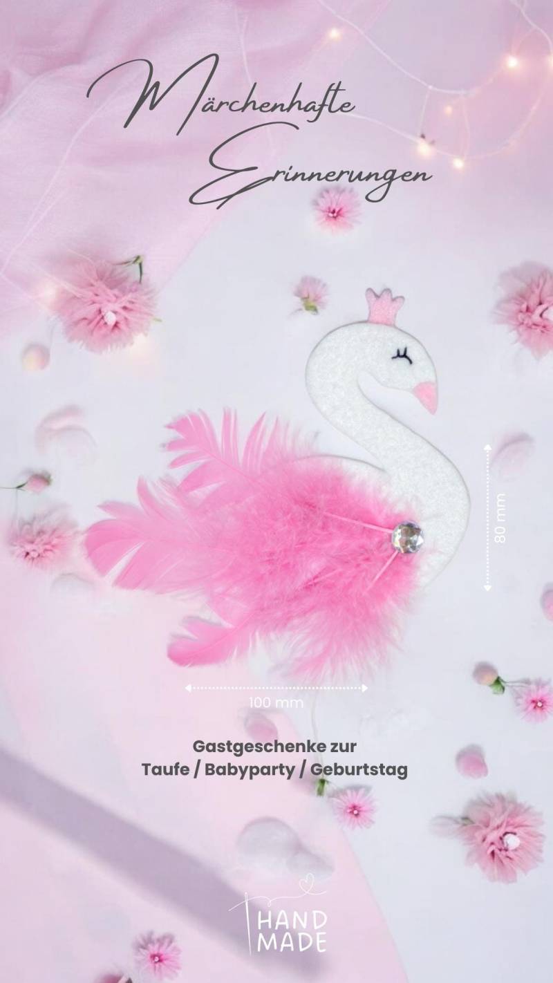 Gastgeschenk Taufe & Geburt Mädchen - Schwan Filz Mit Feder Babygeschenk Zur Babyparty Deko Kindergeburtstag Andenken von Etsy - BeebyBox