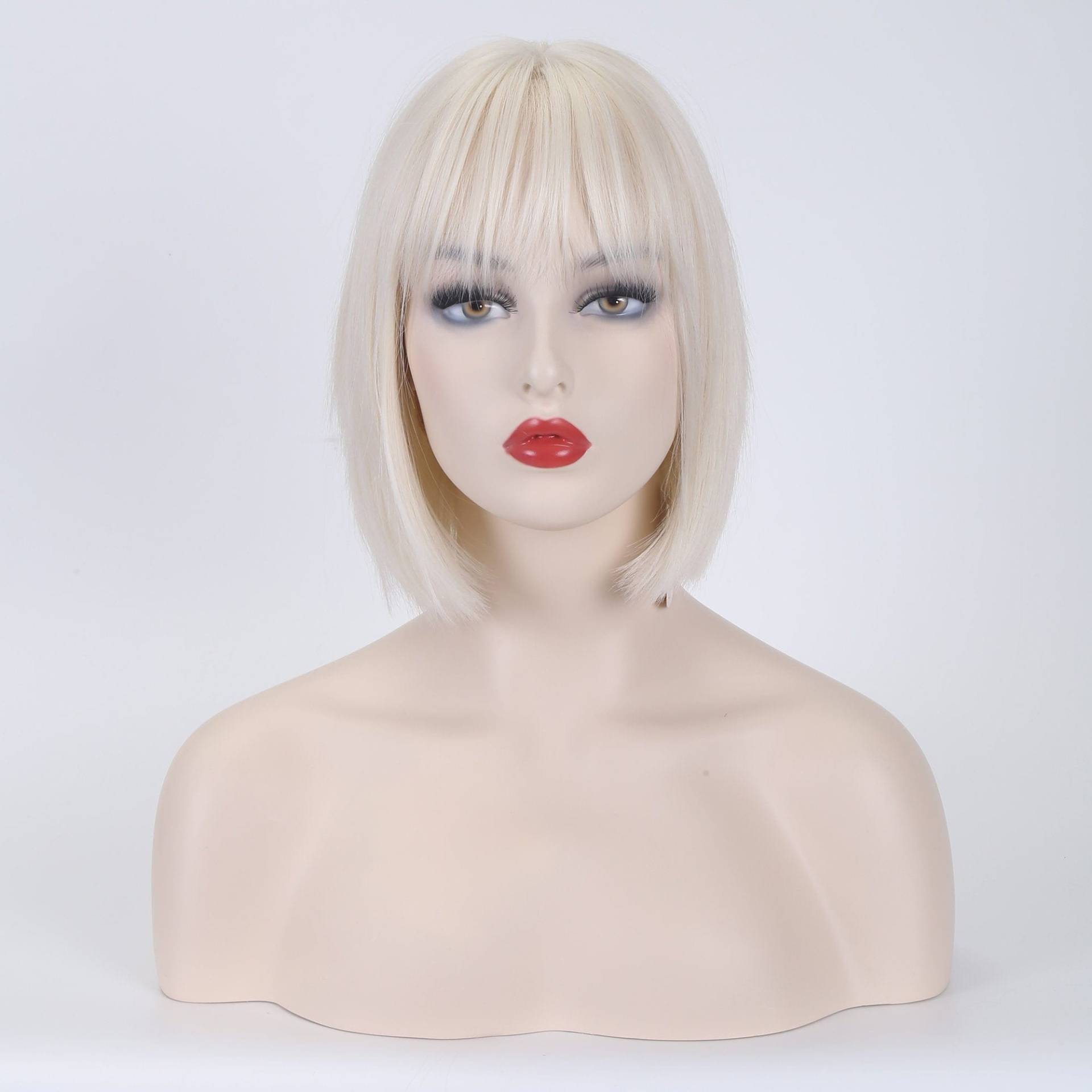Weiß Blonde Kurze Bob Perücke Mit Pony, Cosplay Weiß Blonde Kurze Bob Perücke Mit Pony, Cosplay von Etsy - Belezahair