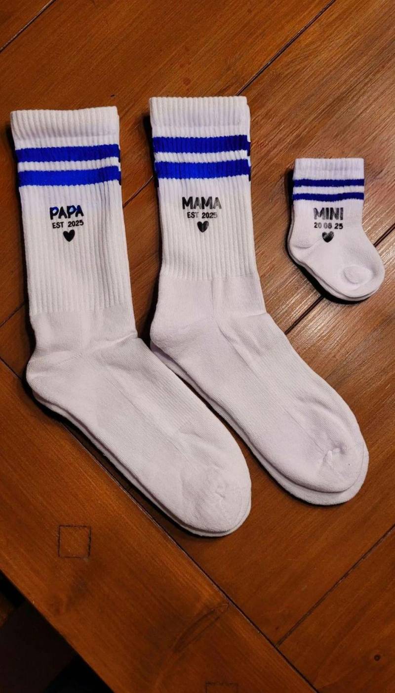 Personalisiertes Familien Socken Set | Mama, Papa & Baby Geschenk Zur Geburt Shower I Family Partnerlook Bio Baumwolle von Etsy - Bellaslittlepresents