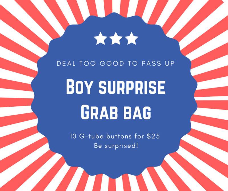 Boy Surprise Wundertüte 10 G-Tube Buttons von Etsy - Bellyful