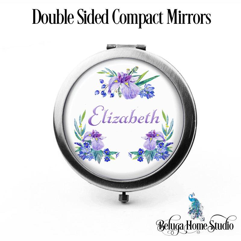 Compact Mirror Iris Blumen Blumenkranz Die Elizabeth Brautjungfer Geschenke Kosmetikspiegel Personalisierte Mama Geburtstage Damen Mädchen Frauen von Etsy - BelugaHomeStudio