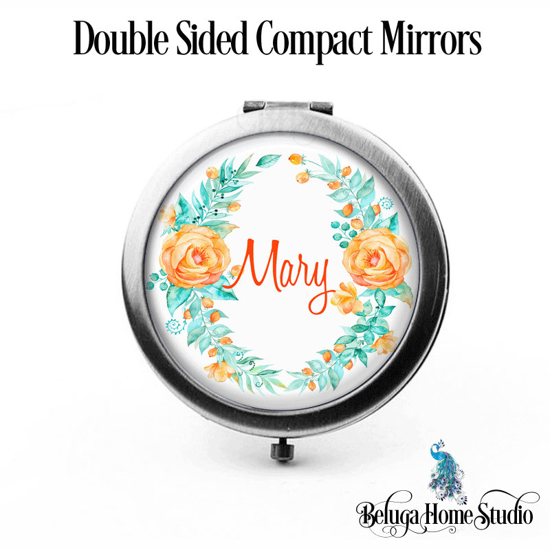 Compact Mirror Whimsical Summer Orange Teal Blumenkranz Die Maria Brautjungfer Geschenke Kosmetikspiegel Personalisierte Geburtstage Hochzeiten Compact Mirror Whimsical Summer Orange Teal Blumenkranz Die Maria Brautjungfer Geschenke Kosmetikspiegel Personalisierte Geburtstage Hochzeiten von Etsy - BelugaHomeStudio