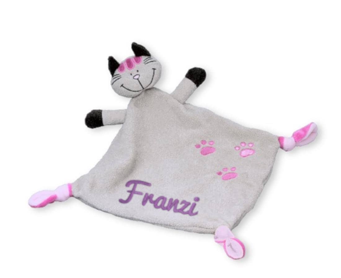 Besticktes Schnuffeltuch Katze Besticktes Schnuffeltuch Katze von Etsy - BentiniStickerei