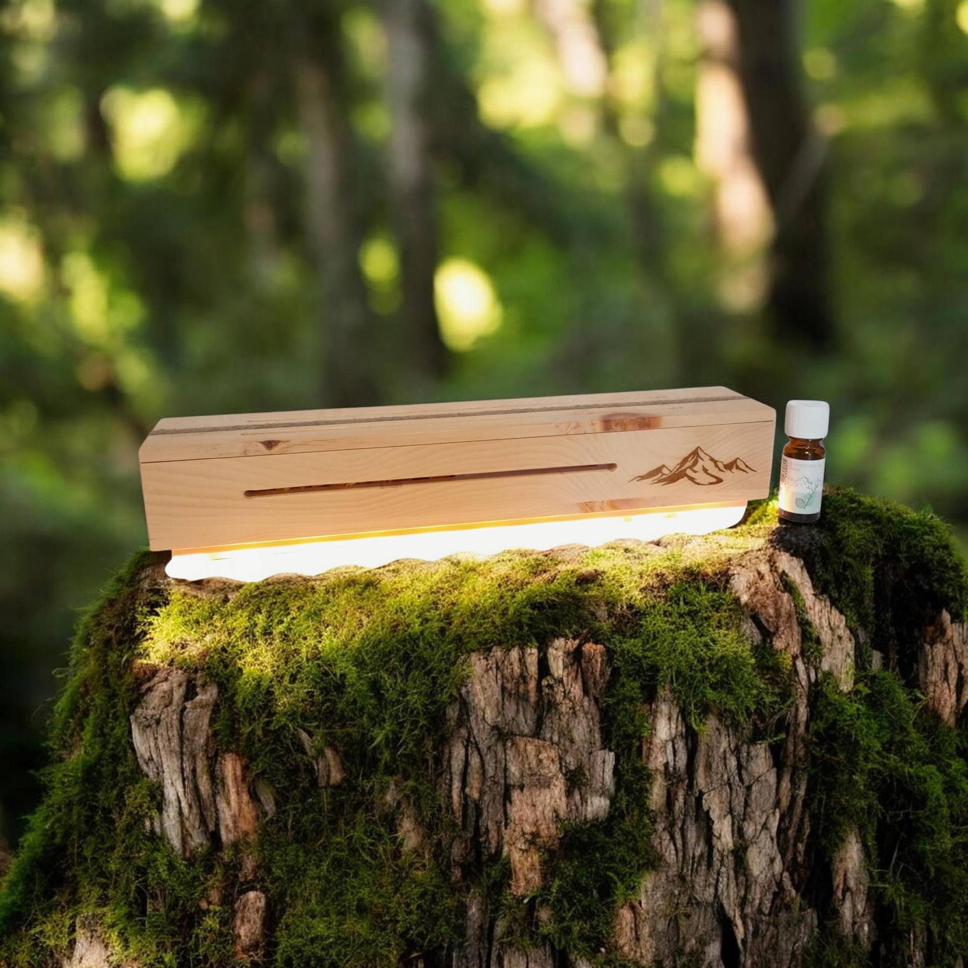 Zirbenholz Duftbox Mit Led Bewegungssensor, Handgefertigtes Unikat Alpiner Zirbe, Natürliche Aromabox Nachtlicht, Zirbenwürfel, Zirbenspäne von Etsy - BertsBastlerei