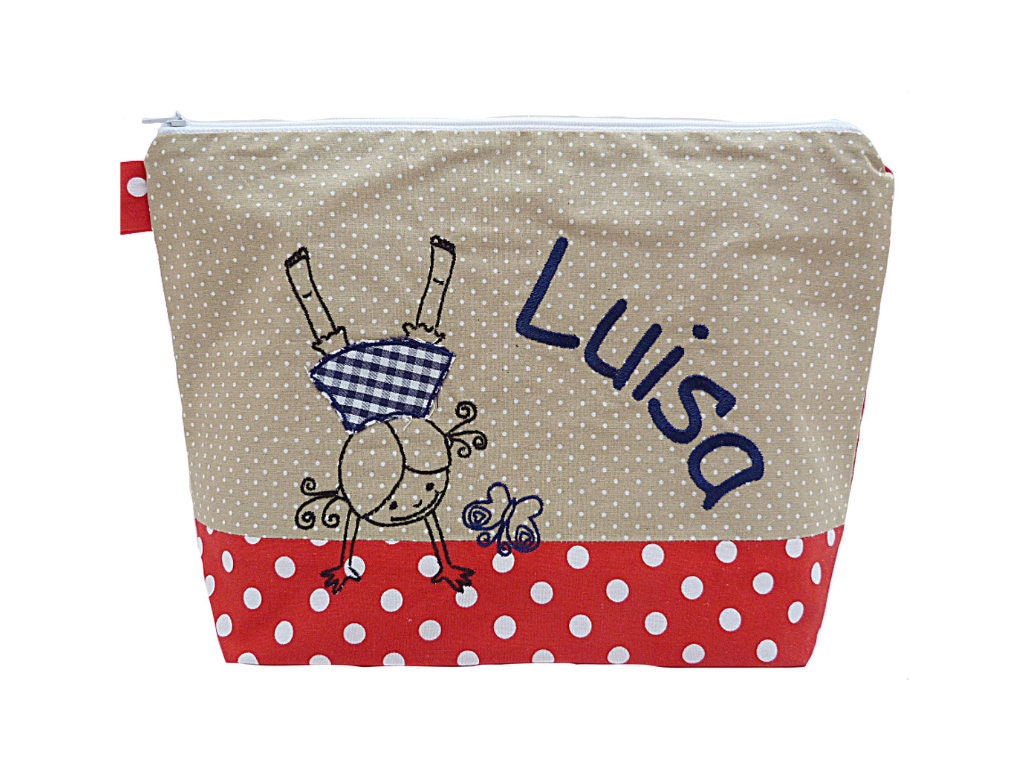 Bestickte Tasche Handstand + Name Rot - Natur Wickeltasche Kulturbeutel Windeltasche Kulturtasche Waschtasche 24 Schriftarten Kosmetiktasche Bestickte Tasche Handstand + Name Rot - Natur Wickeltasche Kulturbeutel Windeltasche Kulturtasche Waschtasche 24 Schriftarten Kosmetiktasche von Etsy - Bestickend