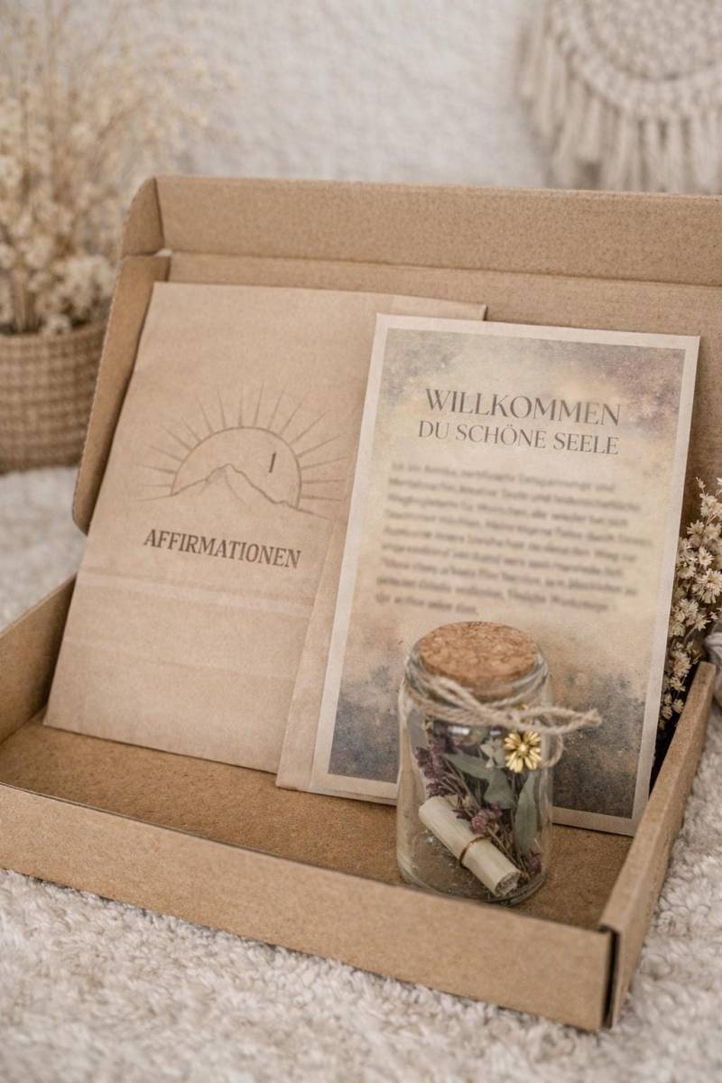 Affirmationsbox | Selfcare Geschenkset Mit Glücksglas Positive Affirmationen Achtsamkeit Geschenk Boho Ritual Set Affirmationsbox | Selfcare Geschenkset Mit Glücksglas Positive Affirmationen Achtsamkeit Geschenk Boho Ritual Set von Etsy - BetonundSeele