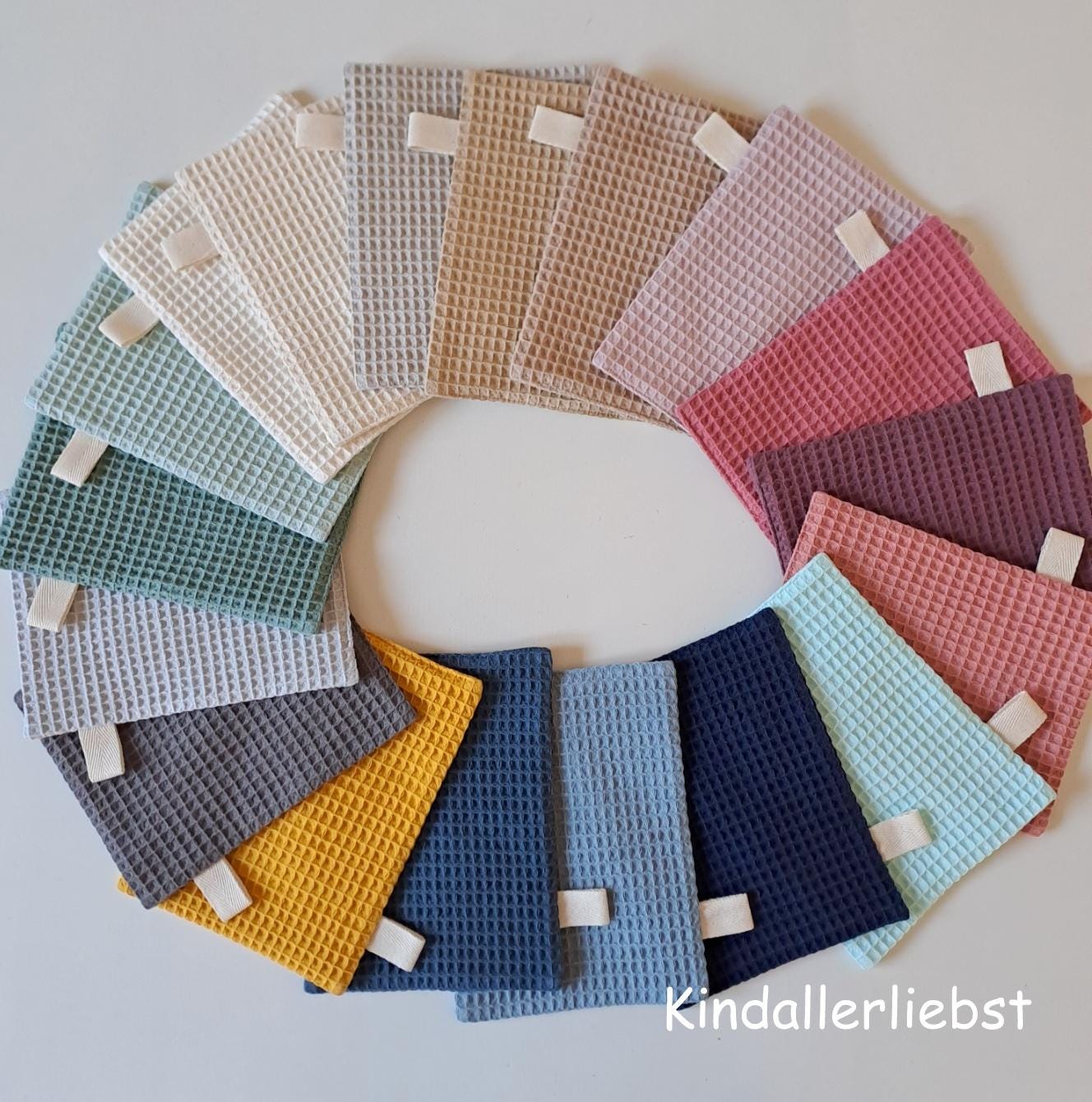 Waschlappen, Waffelpique, 100 % Baumwolle, Viele Farben von Etsy - Binesstoffwerkstatt